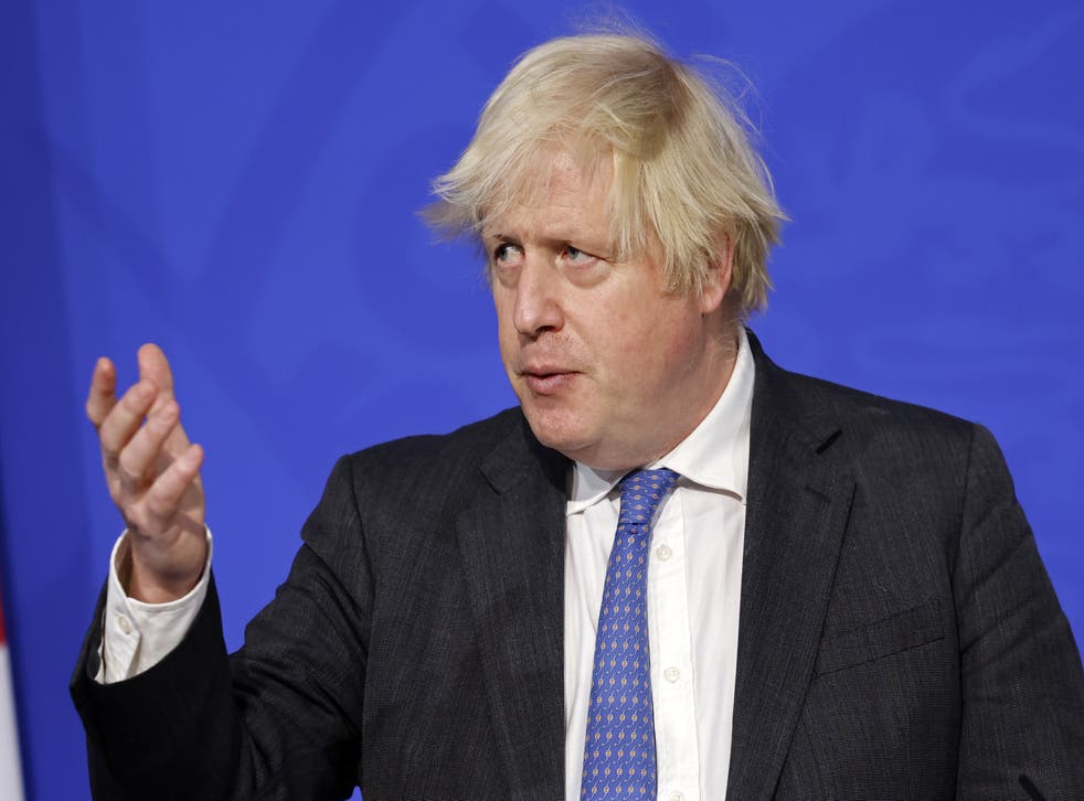 Prime Minister Boris Johnson during a media briefing in Downing Street, London, on Wednesday