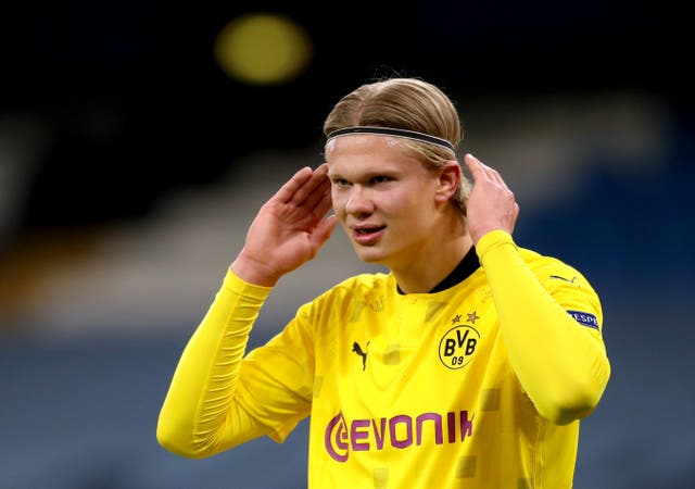 Manchester City and Manchester United are up against Real Madrid in competition for Borussia Dortmund striker Erling Haaland (Nick Potts/PA)