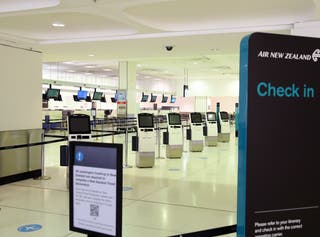 <p>File photo: The Air New Zealand check in counter at Sydney International Airport in New South Wales, Australia, 23 June 2021</p>