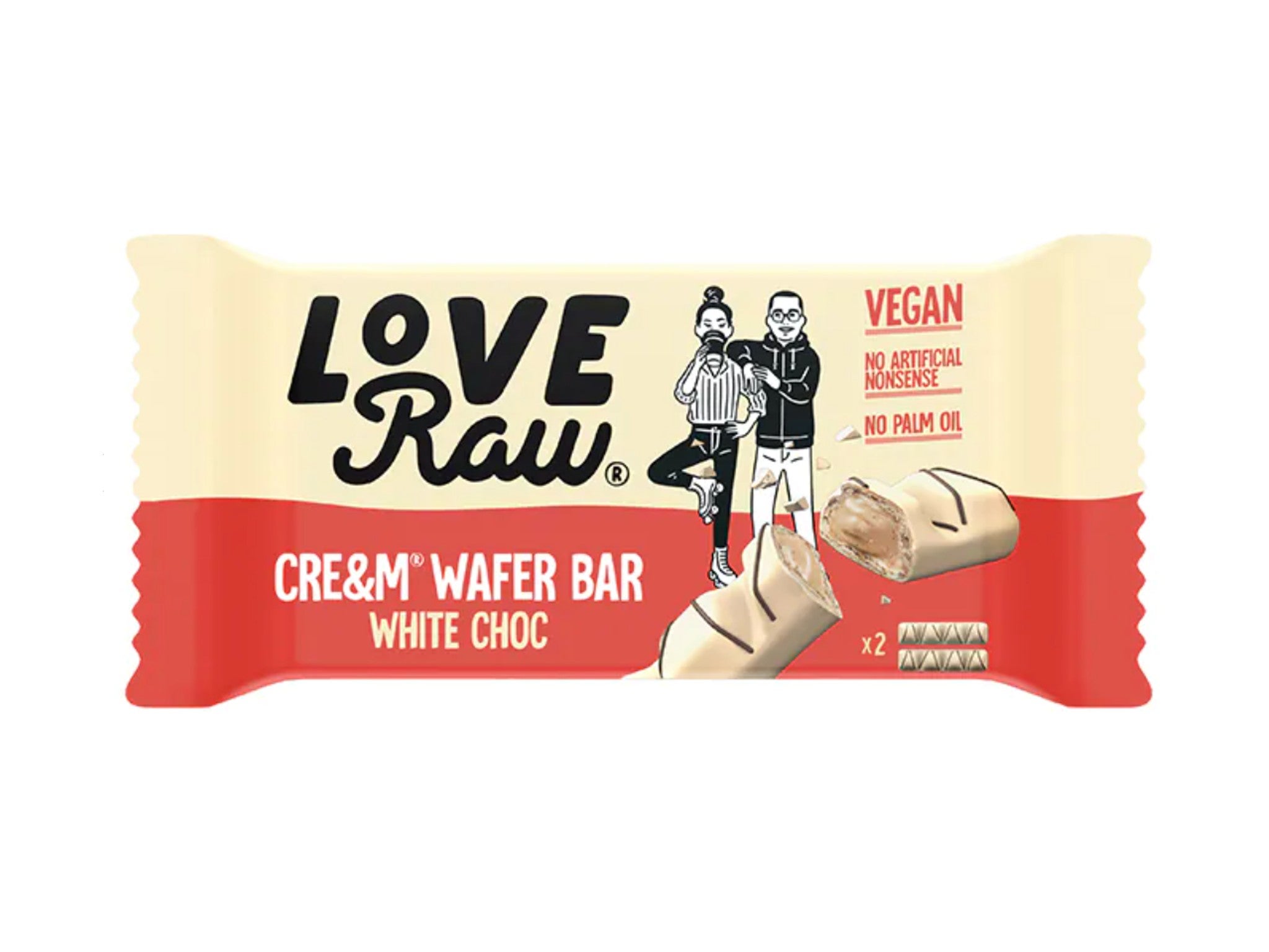 LoveRaw vegan white chocolate cre&m wafer bar indybest.jpg