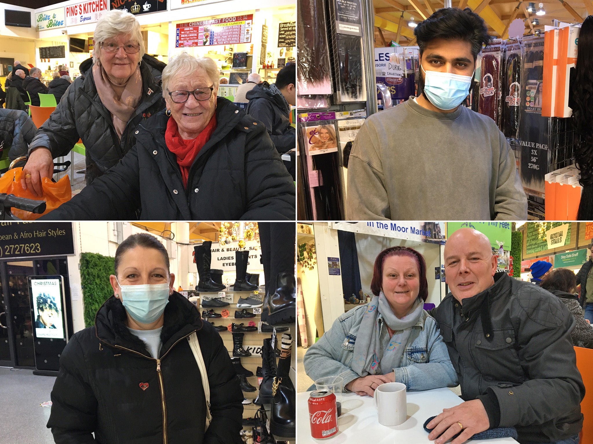 Shoppers and stall holders in the Moor Market, Sheffield