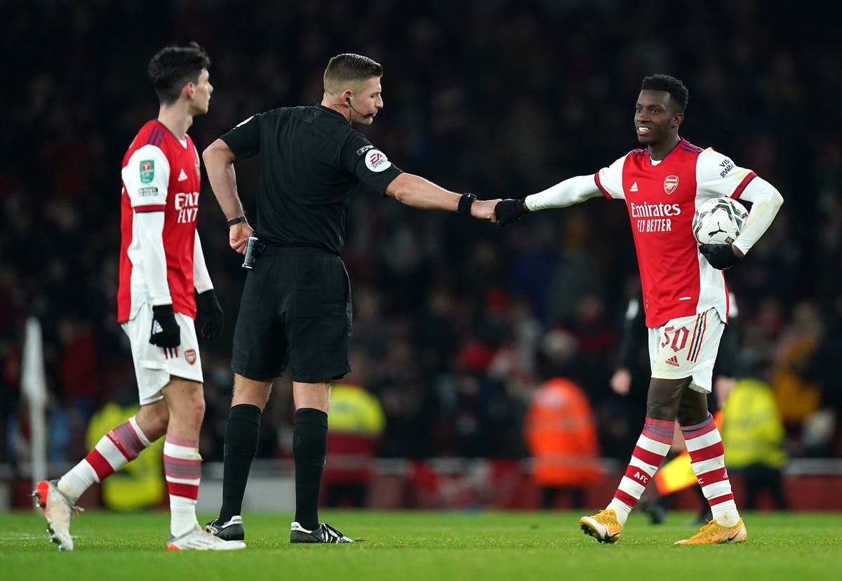 Mikel Arteta hoping to persuade hat-trick hero Eddie Nketiah to stay at Arsenal Mikel Arteta hoping to persuade hat-trick hero Eddie Nketiah to stay at Arsenal
