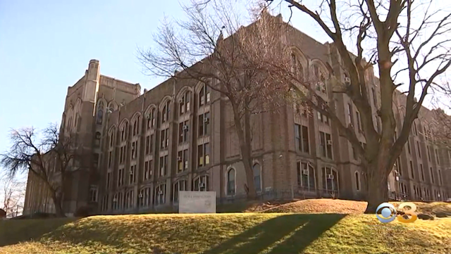 <p>Olney Charter High School, where a number of teachers staged a walkout protest</p>