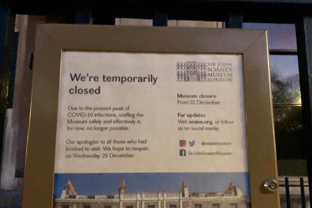 <p>Closing down:  Leading tourist attractions in London, including Sir John Soane’s Museum, are closed because of staff shortage</p>