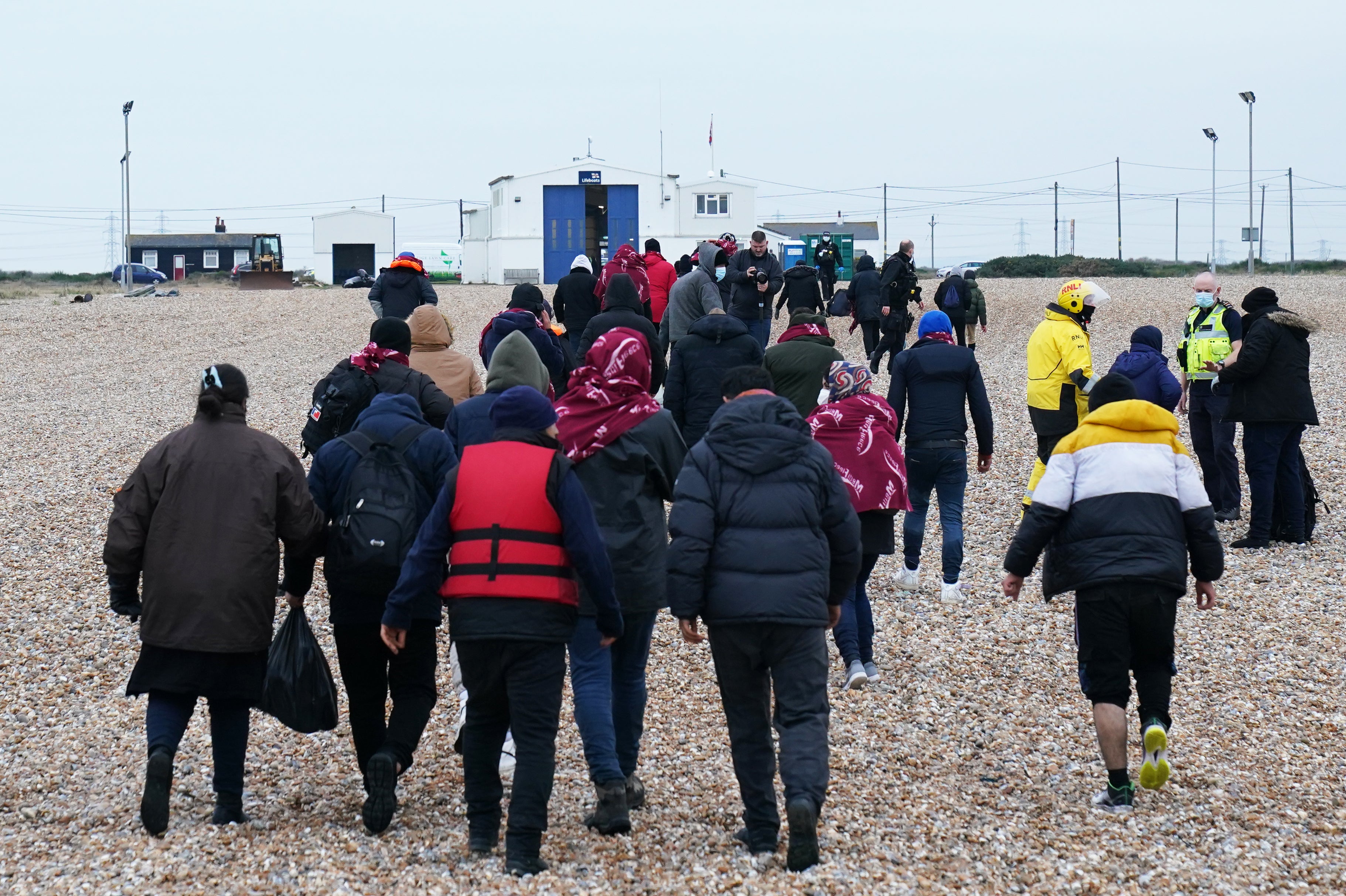 More than 27,000 people have so far reached the UK after navigating busy shipping lanes from France in small boats (Gareth Fuller/PA)