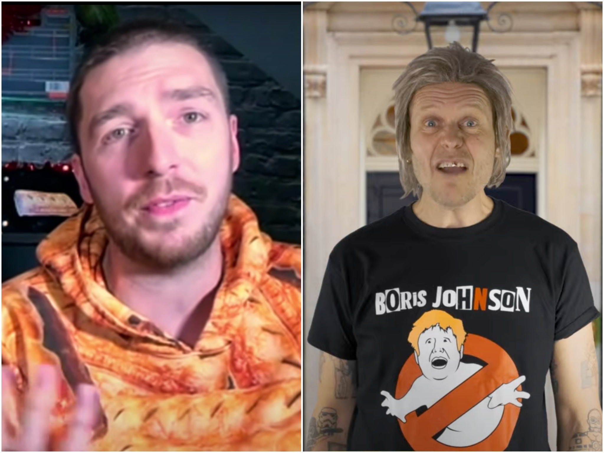 <p>Mark Hoyle from LadBaby (left) and The Kunts</p>