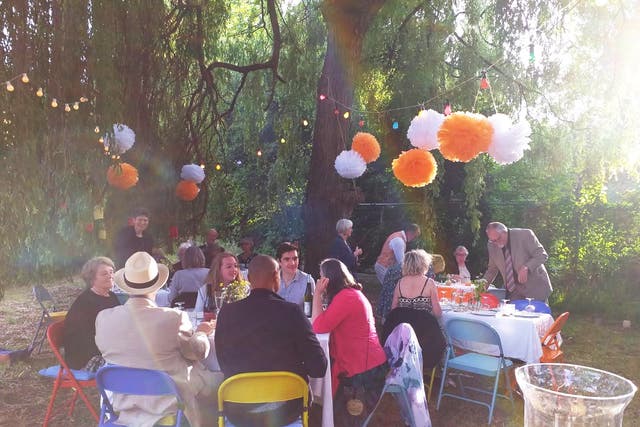 <p>A communal celebration at Cannock Mill Cohousing</p>