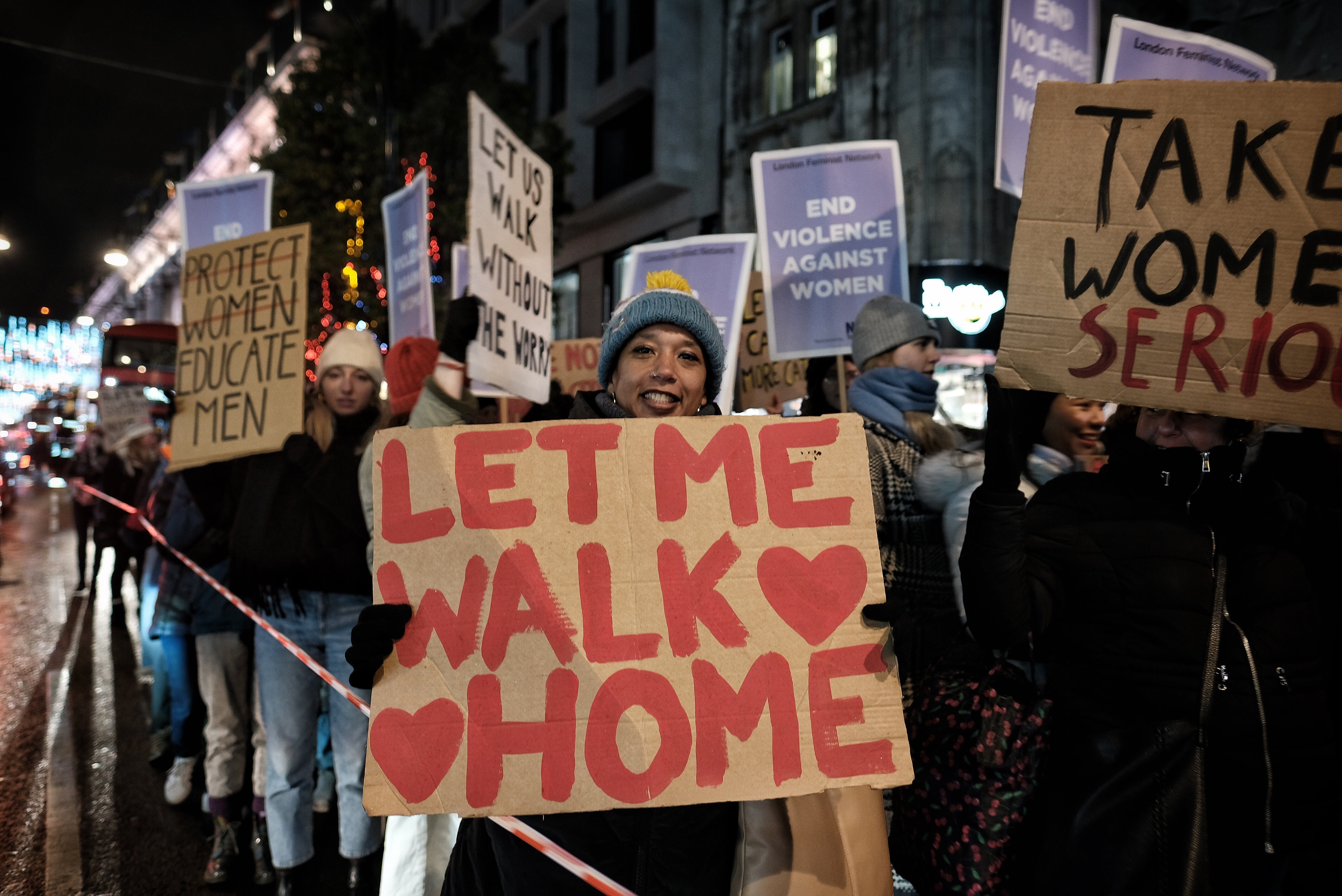 Thousands join the ‘Reclaim the Night’ in London to mark the International Day for the Elimination of Violence Against Women on 25 November