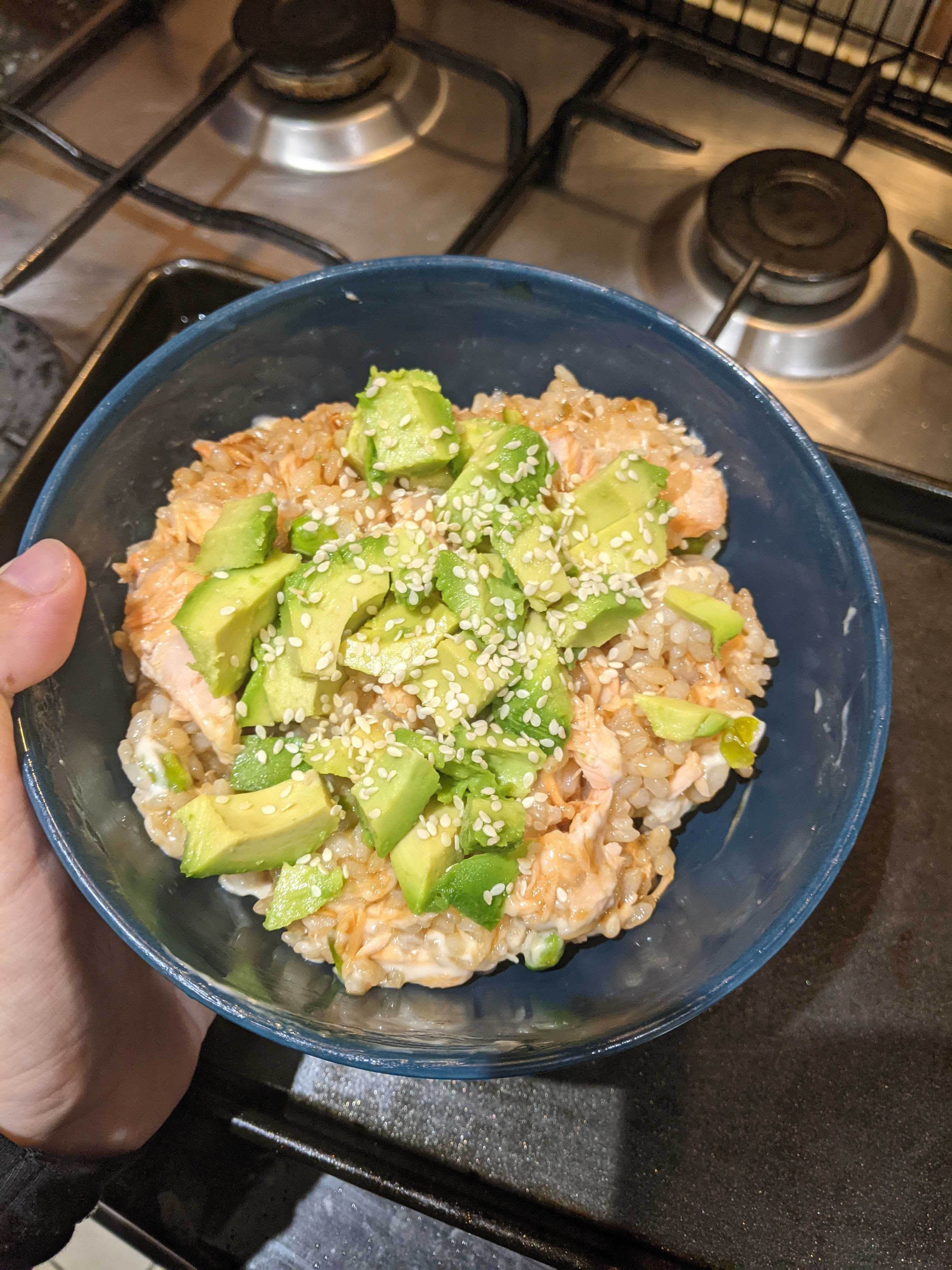 The TikTok salmon rice bowl, recreated by Laura Hampson