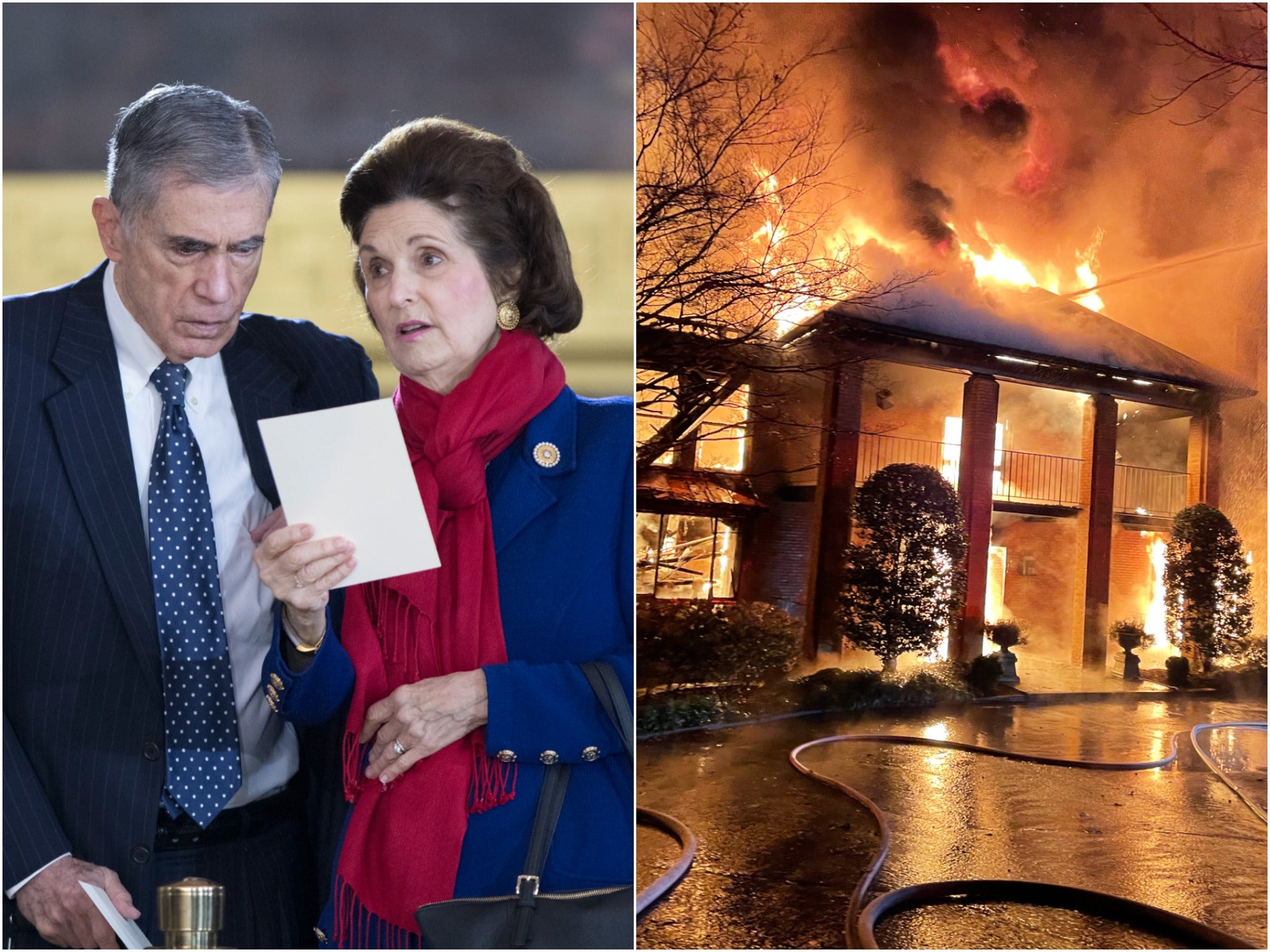 <p>A fire gutted the Virginia home of Lynda Bird Johnson Robb and her husband Chuck Robb</p>