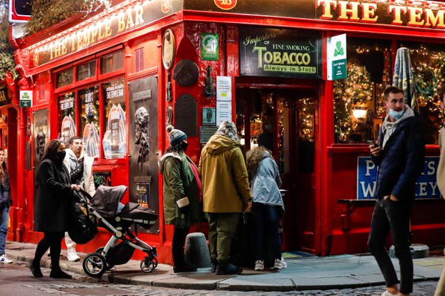 People socialising in Dublin (Damien Storan/PA)