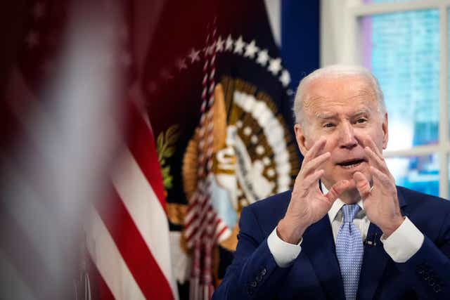 <p>File image: Biden spoke about the spread of the Omicron variant during a sit-in interview at the White House </p>