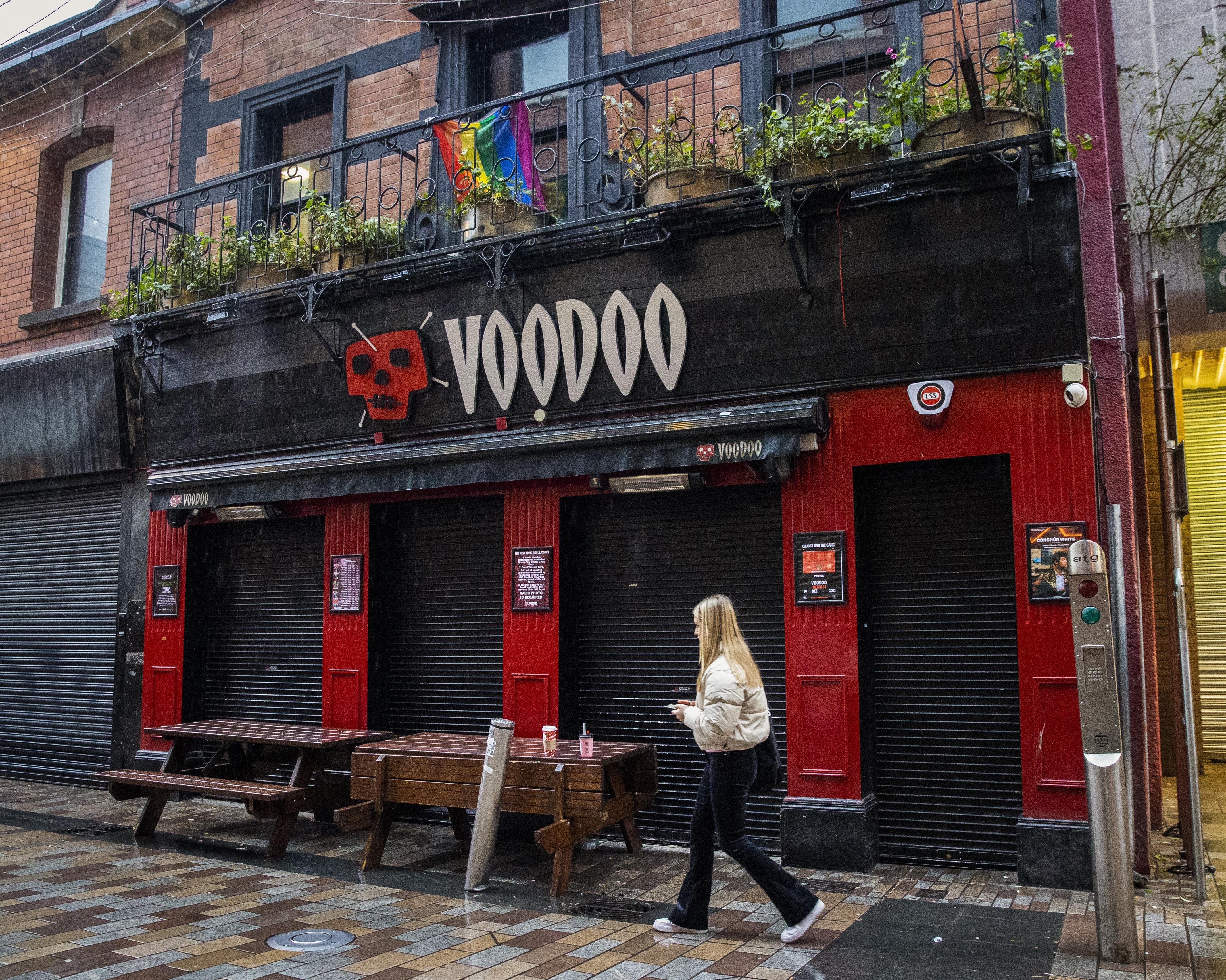 Closed Voodoo nightclub in Belfast. Owner’s of the popular nightclub took the decision to close until after Christmas posting a message on their Facebook account.