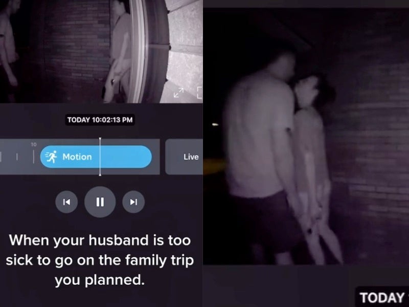 Woman claims doorbell camera captured her husband’s infidelity