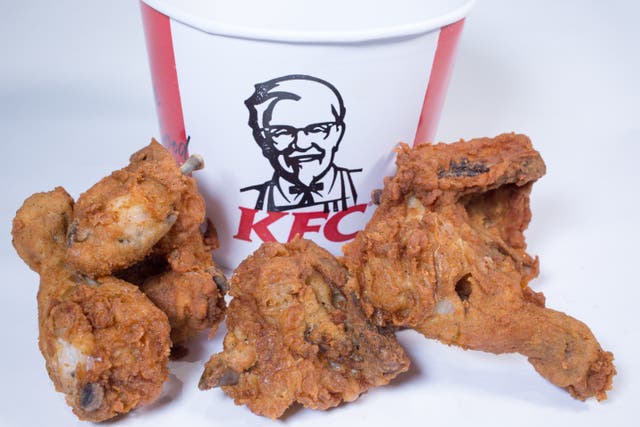 <p> Representative:In this photo illustration the KFC logo is pictured besides a selection of chicken pieces on 20 February 2018 in Bristol, England</p>