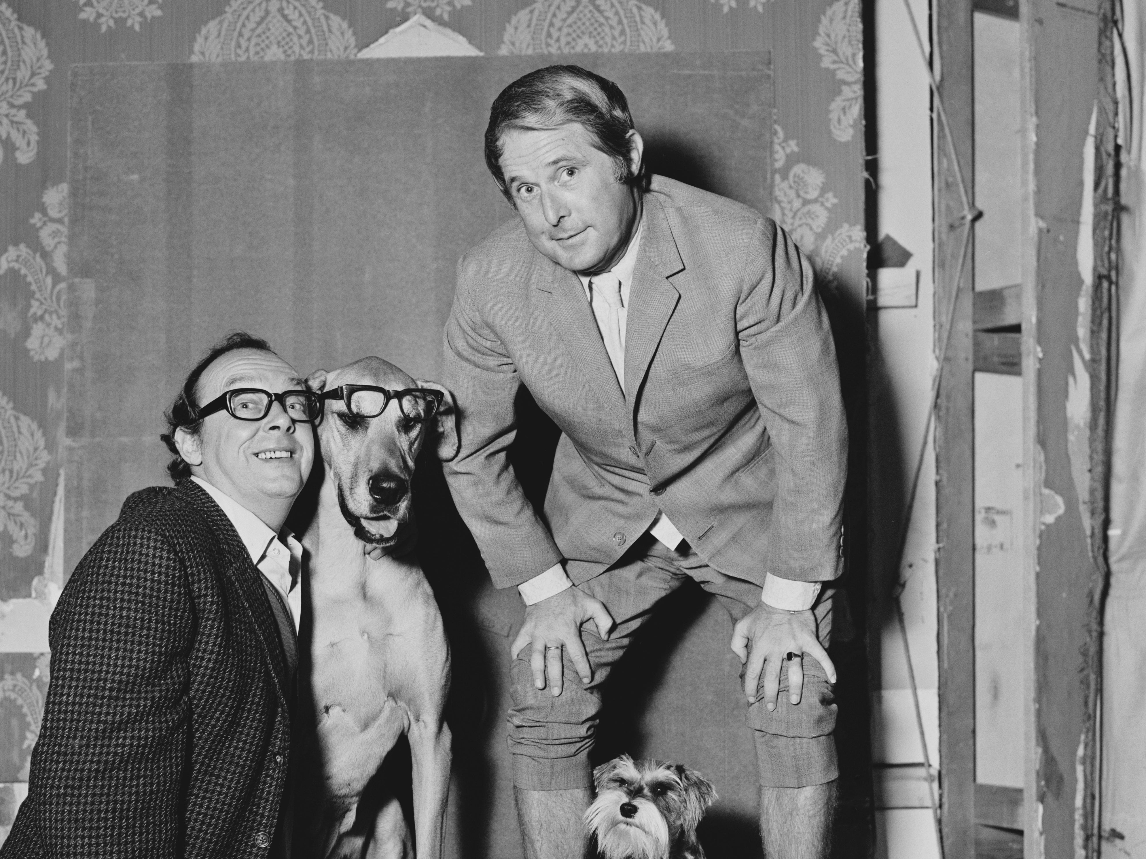 Morecambe and Wise during a sketch
