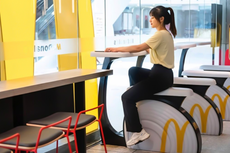 The exercise bikes in McDonald’s China are real — but they are not for working out