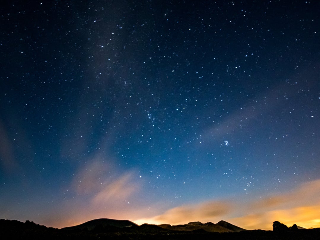 A star-strewn sky in Lanzarote