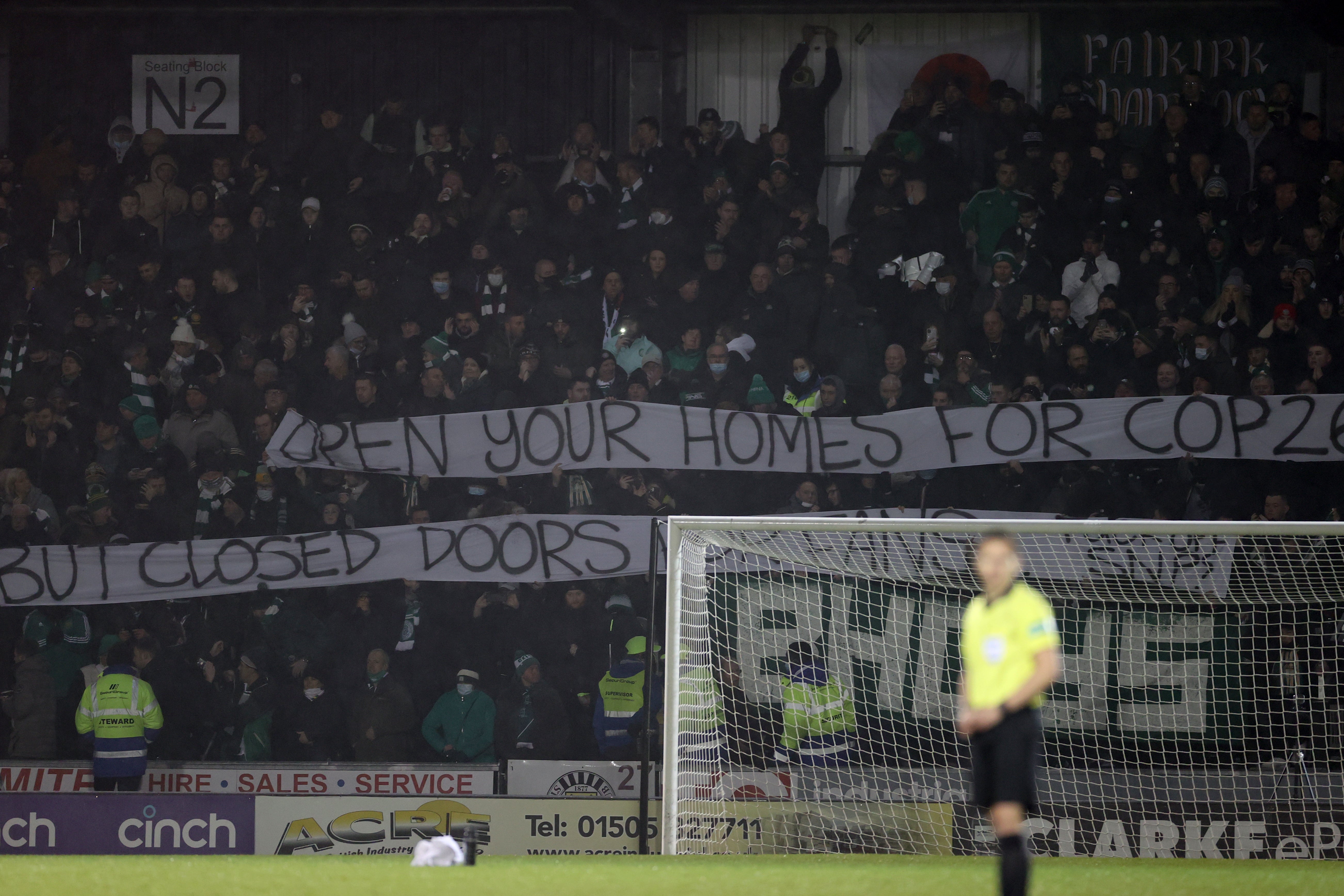 Celtic fans protest against crowd restrictions (Steve Welsh/PA)
