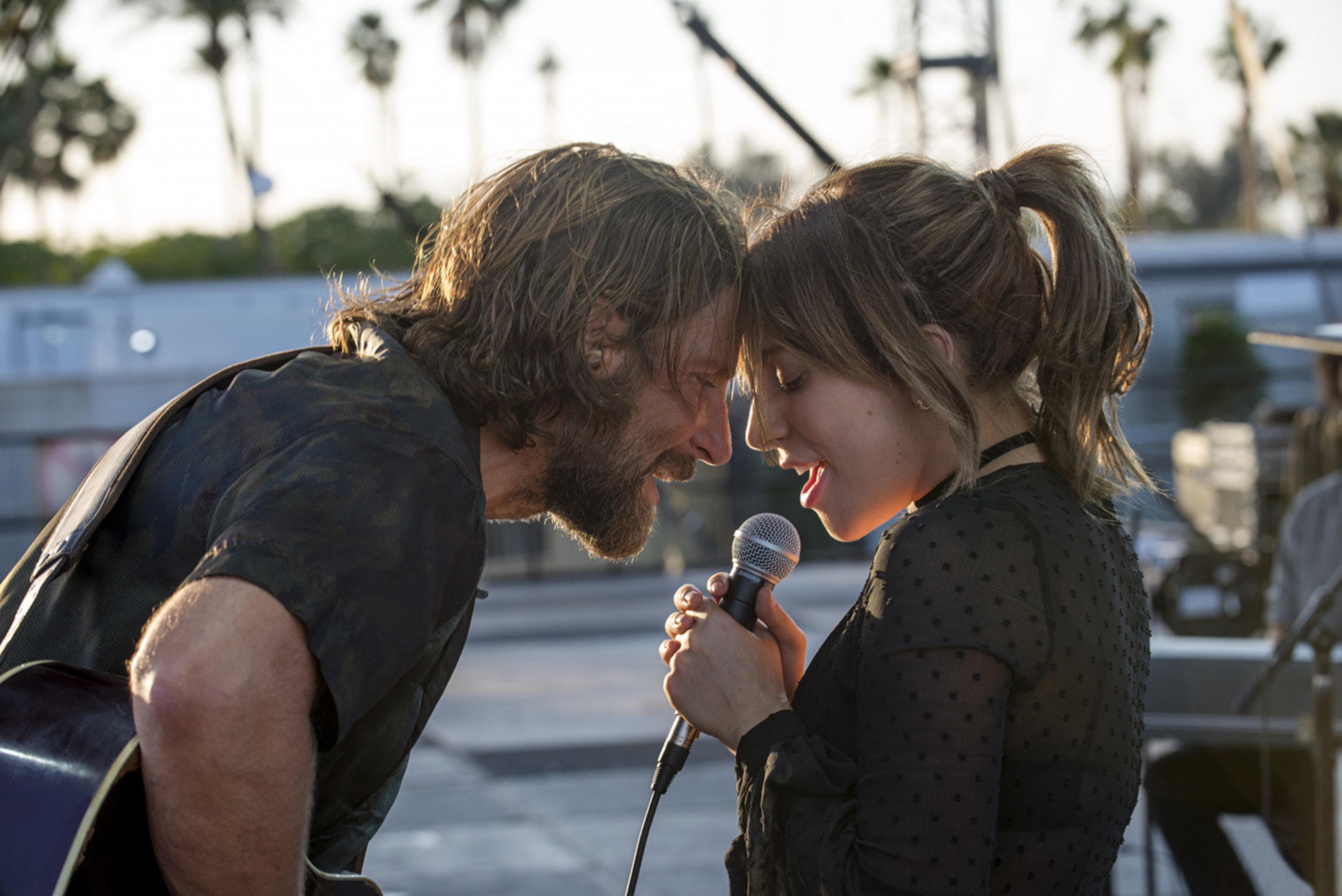 Bradley Cooper and Lady Gaga perform a duet in ‘A Star is Born’