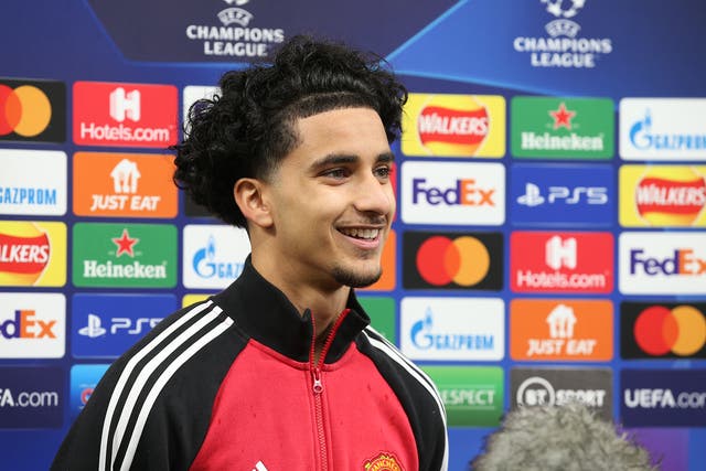 <p>Zidane Iqbal speaks to the media after his debut</p>