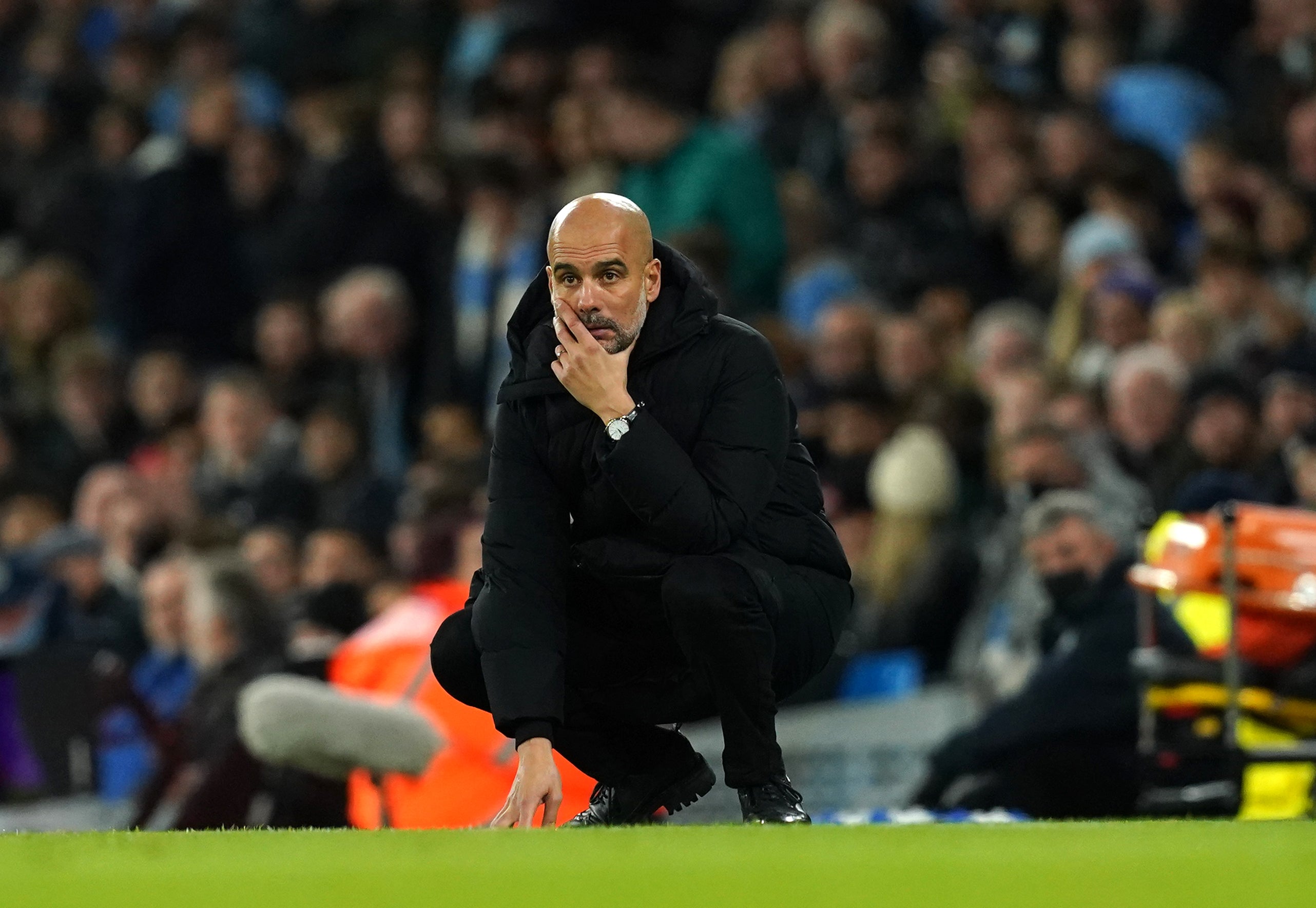 Pep Guardiola understands players’ welfare concerns but does not think a strike is likely (Martin Rickett/PA)