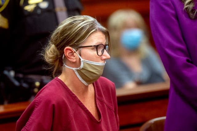 <p>Jennifer Crumbley is seen in court at a hearing earlier this month </p>