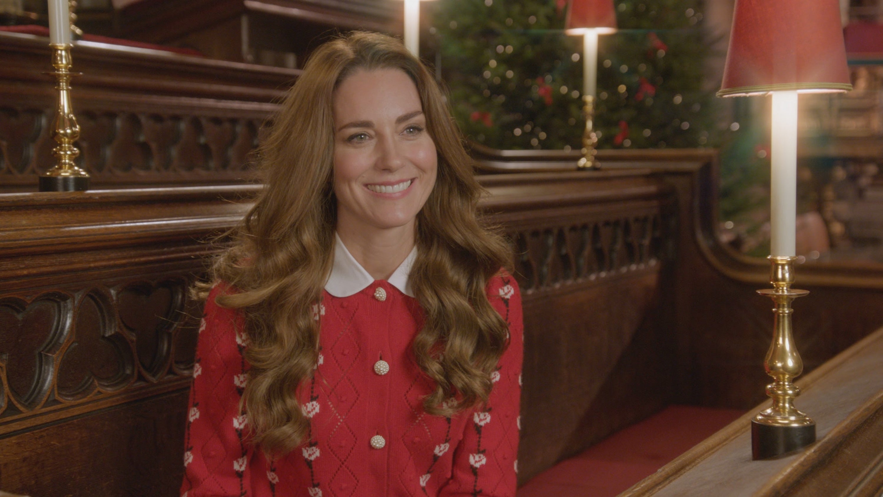 The Duchess of Cambridge in the trailer for Royal Carols – Together At Christmas (BBC Studios Events/ITV/PA)