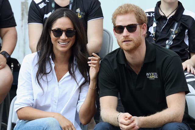 <p>Meghan Markle and Prince Harry attend the 2017 Invictus Games</p>