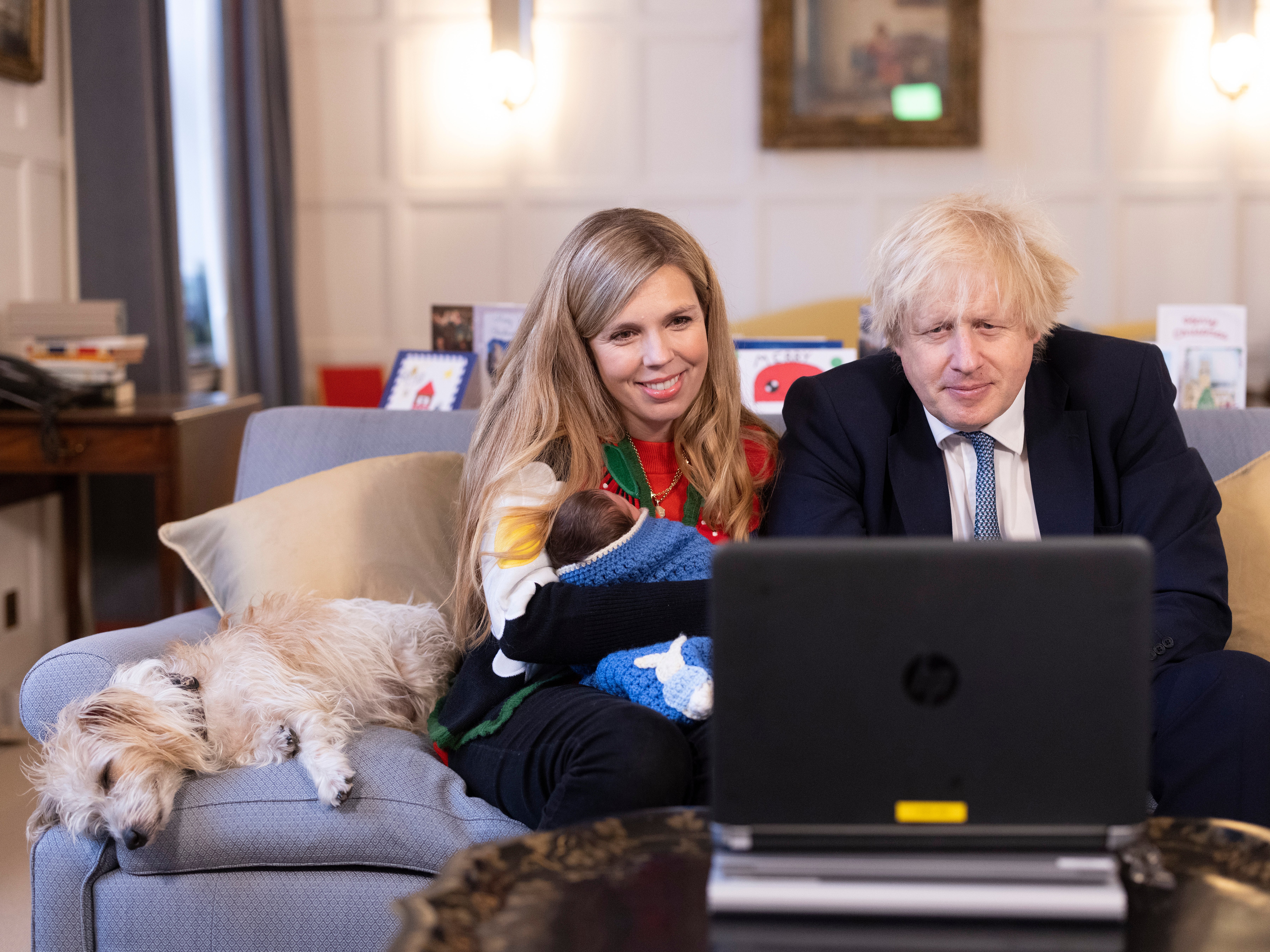 Boris Johnson and his wife Carrie hold video call with Dr Laura Mount on Christmas Day