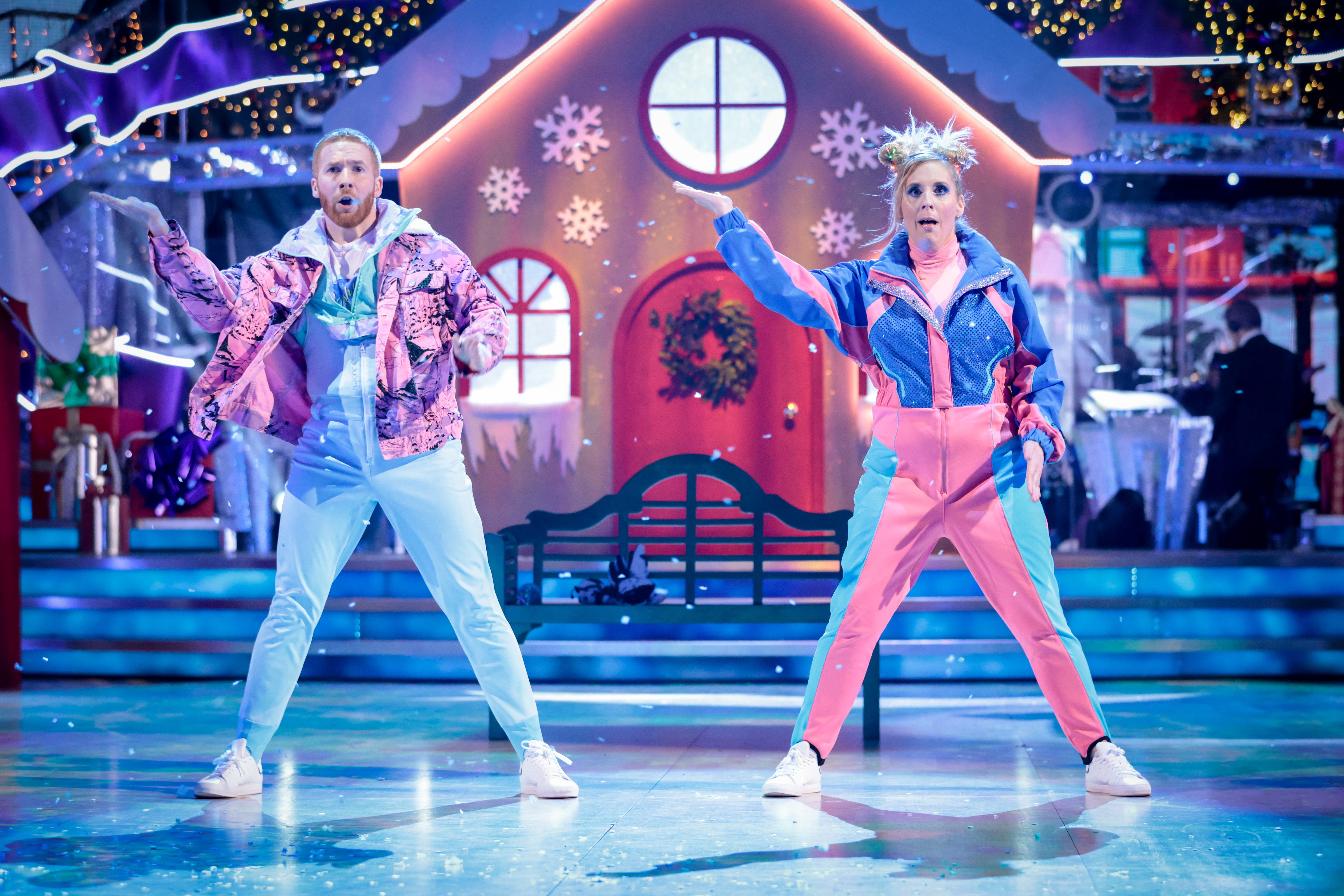 Strictly Come Dancing Christmas Special 2021. Picture Shows: Neil Jones, Mel Giedroyc – (C) BBC – Photographer: Guy Levy