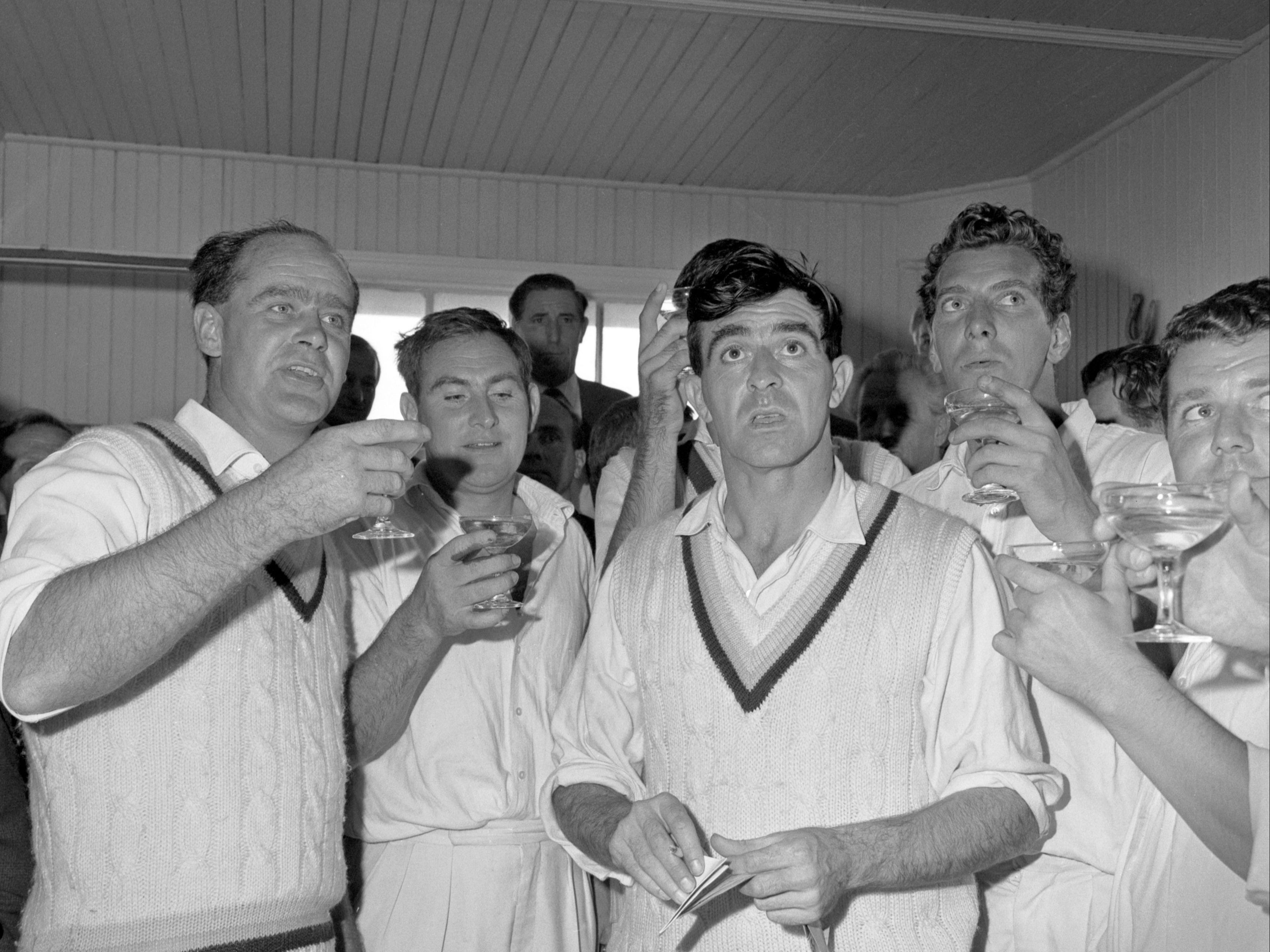 Yorkshire captain Brian Close (left) with Ray Illingworth, Fred Trueman, Don Wilson, and Phil Sharpe in 1966