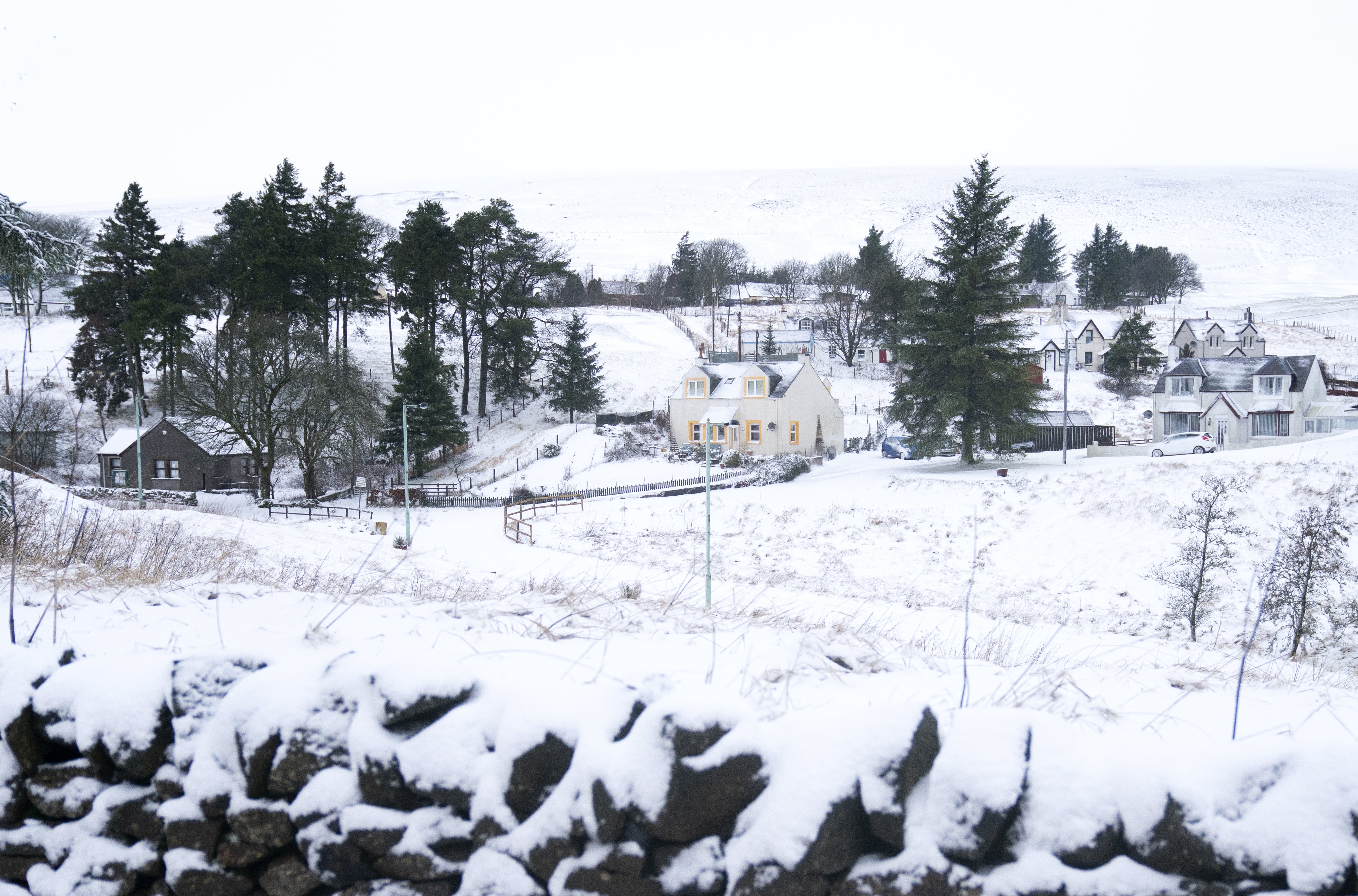 Snowfall in Leadhills, South Lanarkshire (Jane Barlow/PA)