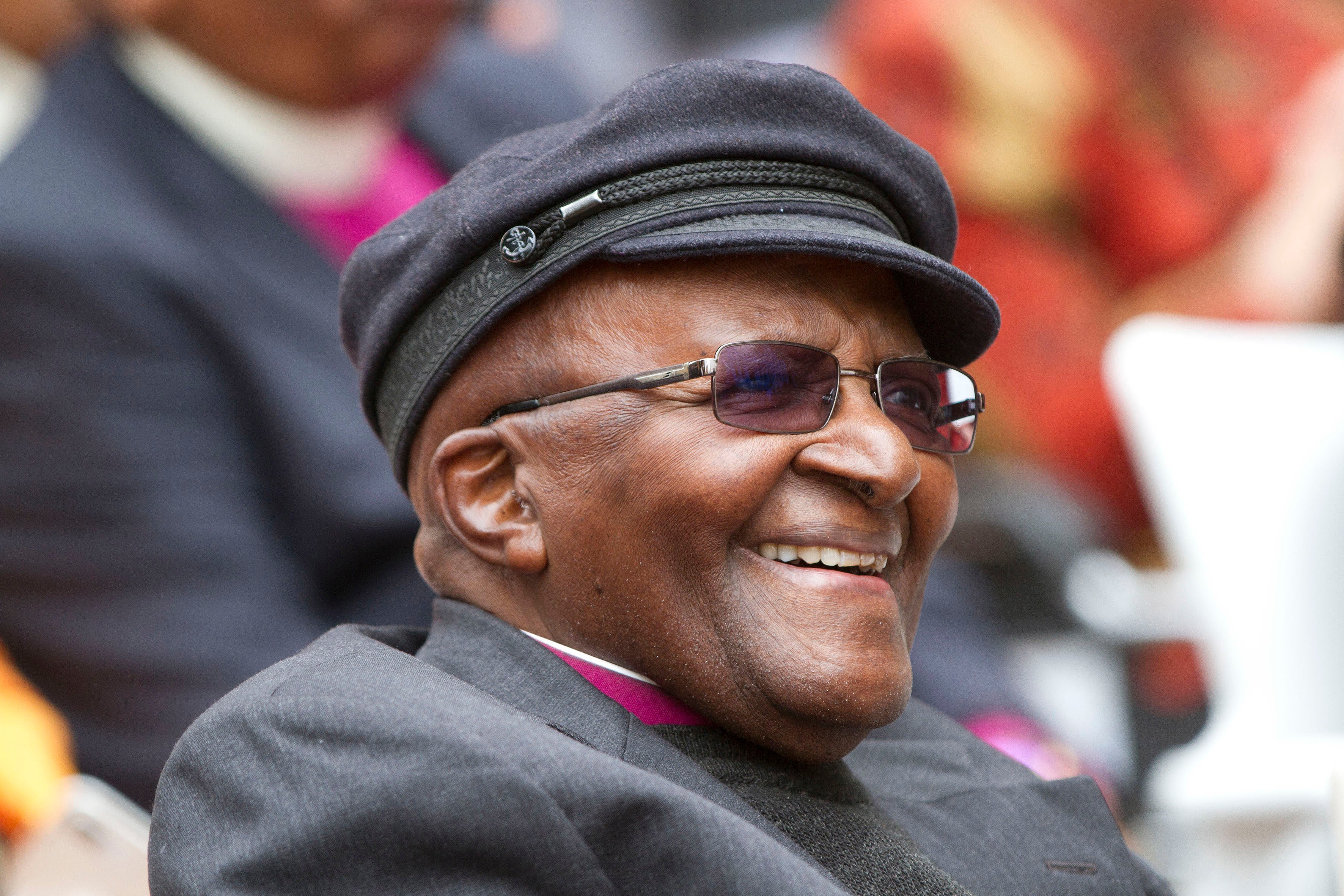 File photo: Anglican Archbishop Emeritus Desmond Tutu smiles as he celebrates his 86th birthday in Cape Town South Africa, 7 October 2017