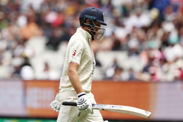 England’s Joe Root top-scored with 50 but was furious with his own loose dismissal (Jason O’Brien/PA)