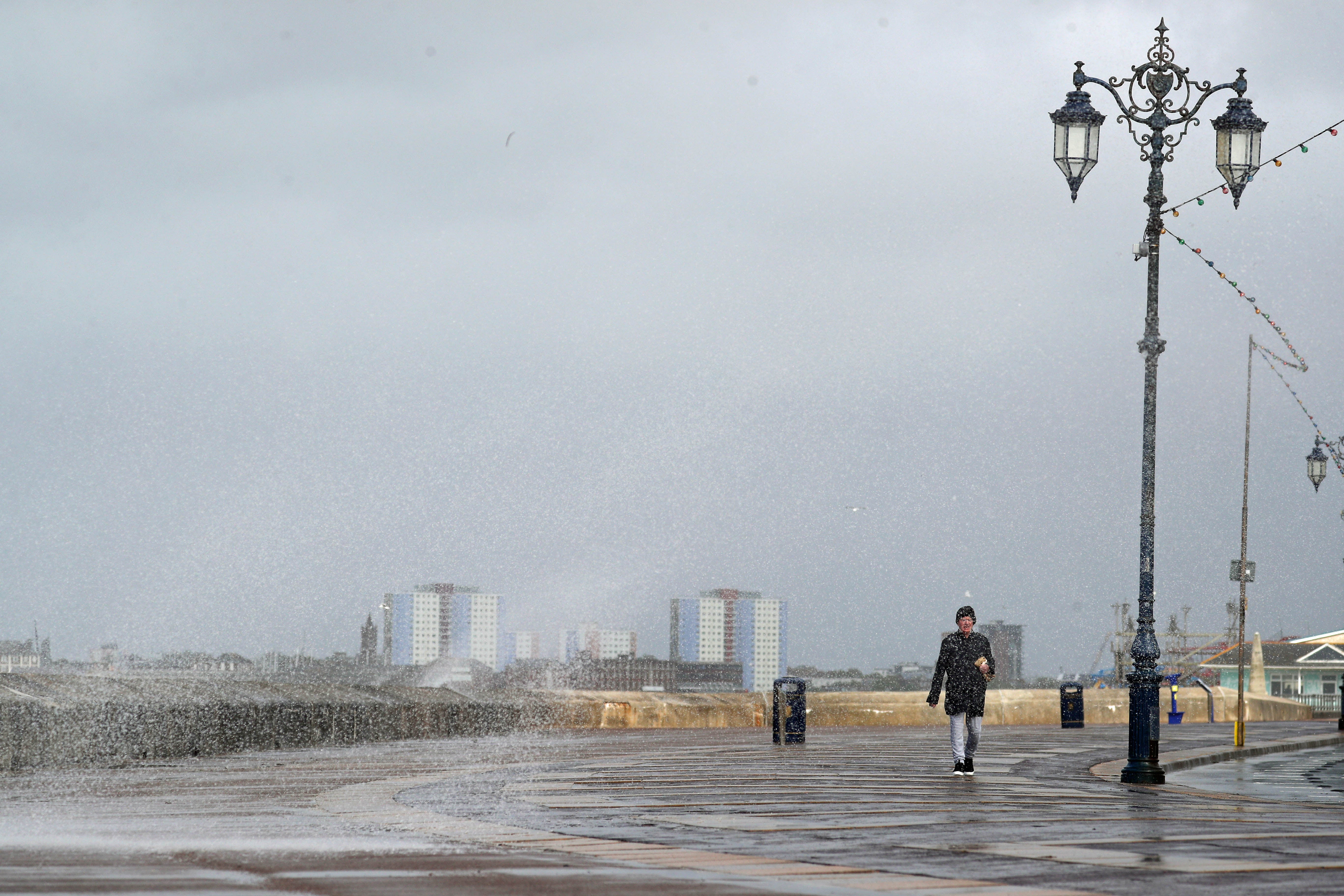A very wet seafront in Southsea, Hampshire (Andrew Matthews/PA)