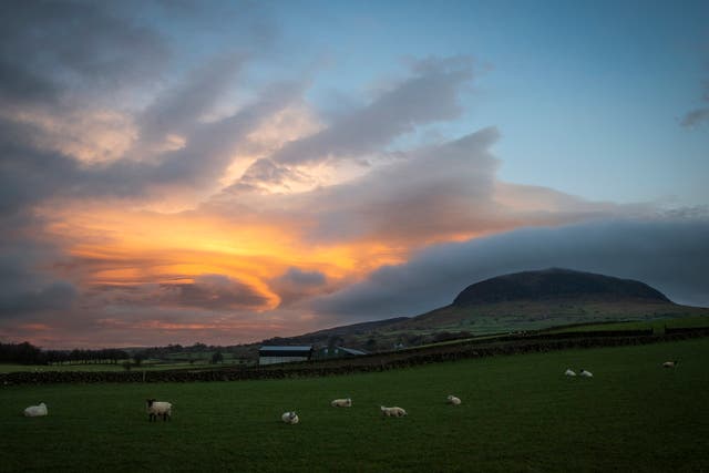 Slemish, historically called Slieve Mish, a mountain close to Ballymena in County Antrim, Northern Ireland. PA Photo. Picture date: Monday December 14 2021. See PA story ULSTER UFO. Photo credit should read: Liam McBurney/PA Wire