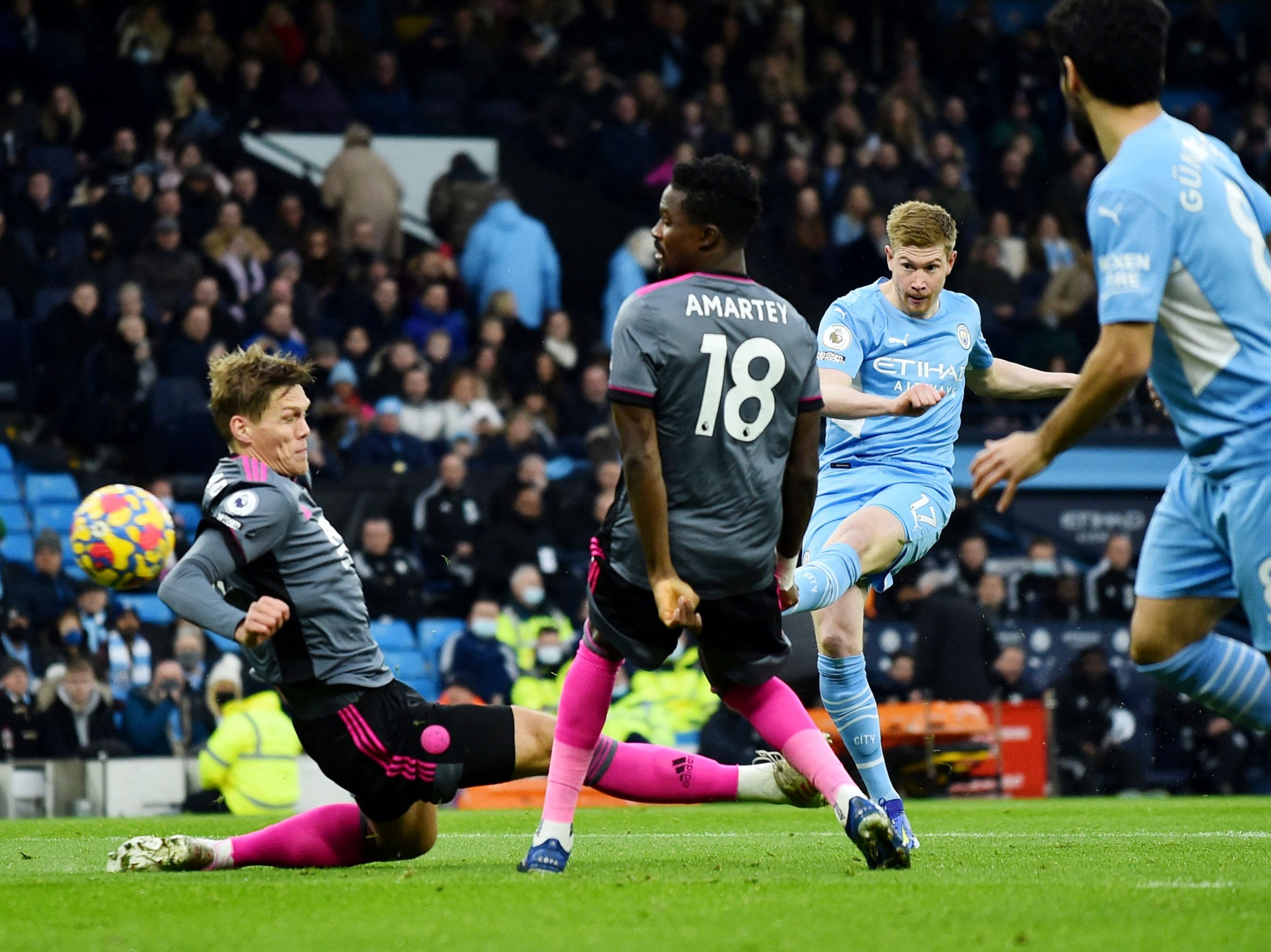 Kevin De Bruyne opened the scoring for Manchester City