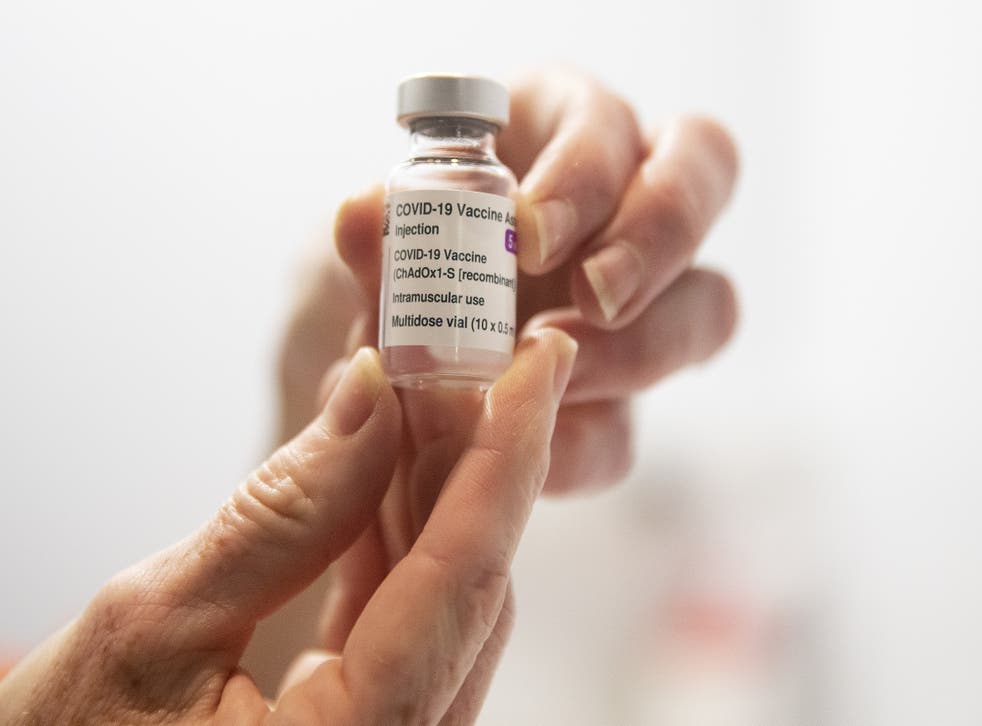 A vial of the AstraZeneca Covid-19 vaccination (Brian Lawless/PA)