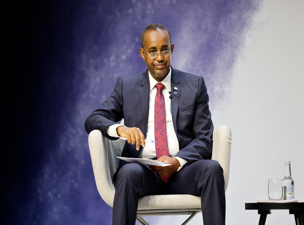 <p>File: Somalia’s Prime Minister Mohamed Hussein Roble takes part in a session entitled ‘The Power of Education’ during Global Education Summit on 29 July 2021 in London</p>