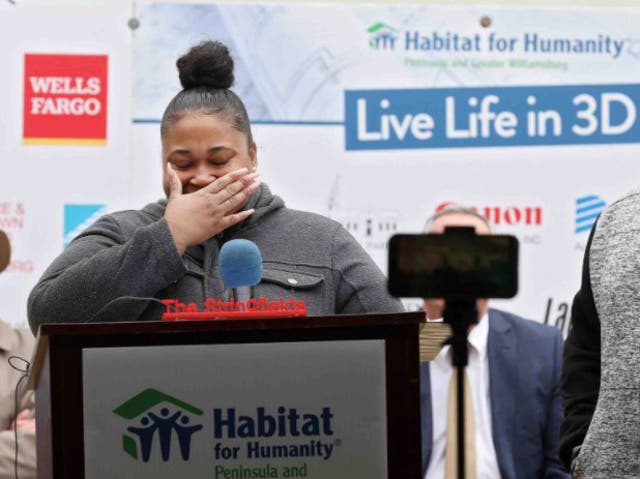 <p>April Stringfield from Virginia was given keys to the first 3D printed home in the US just days before Chritmas</p>