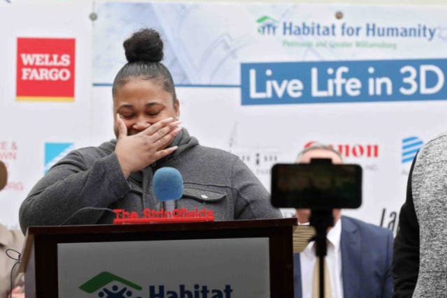 <p>April Stringfield from Virginia was given keys to the first 3D printed home in the US just days before Chritmas</p>