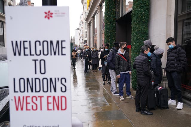 London’s West End saw a drop in shoppers (Jonathan Brady/PA)