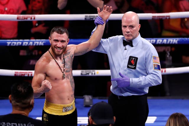 <p> Lomachenko is battling for his titles</p>