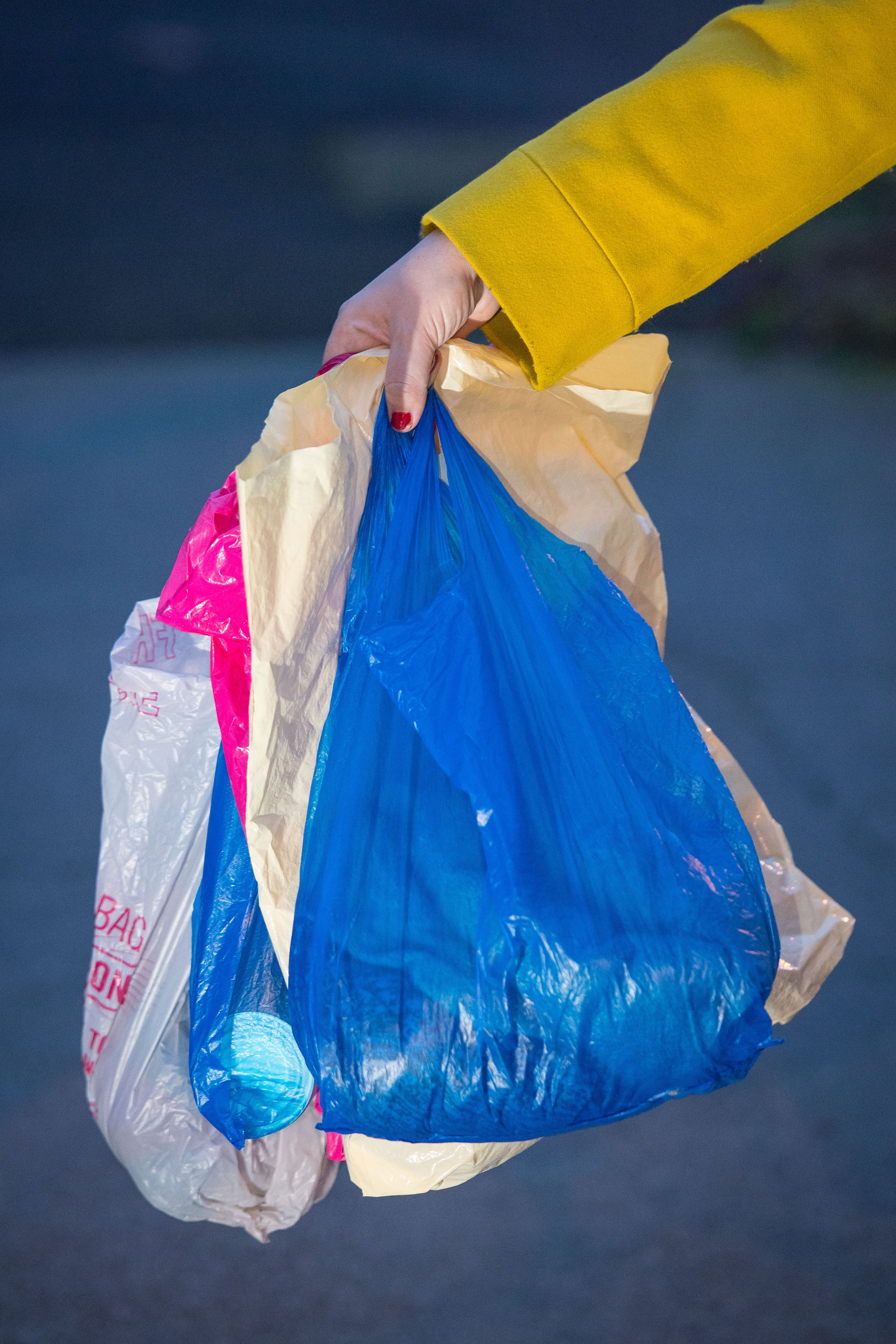 England’s single-use plastic bag charge rose to 10p in May this year (Dominic Lipinski/PA)