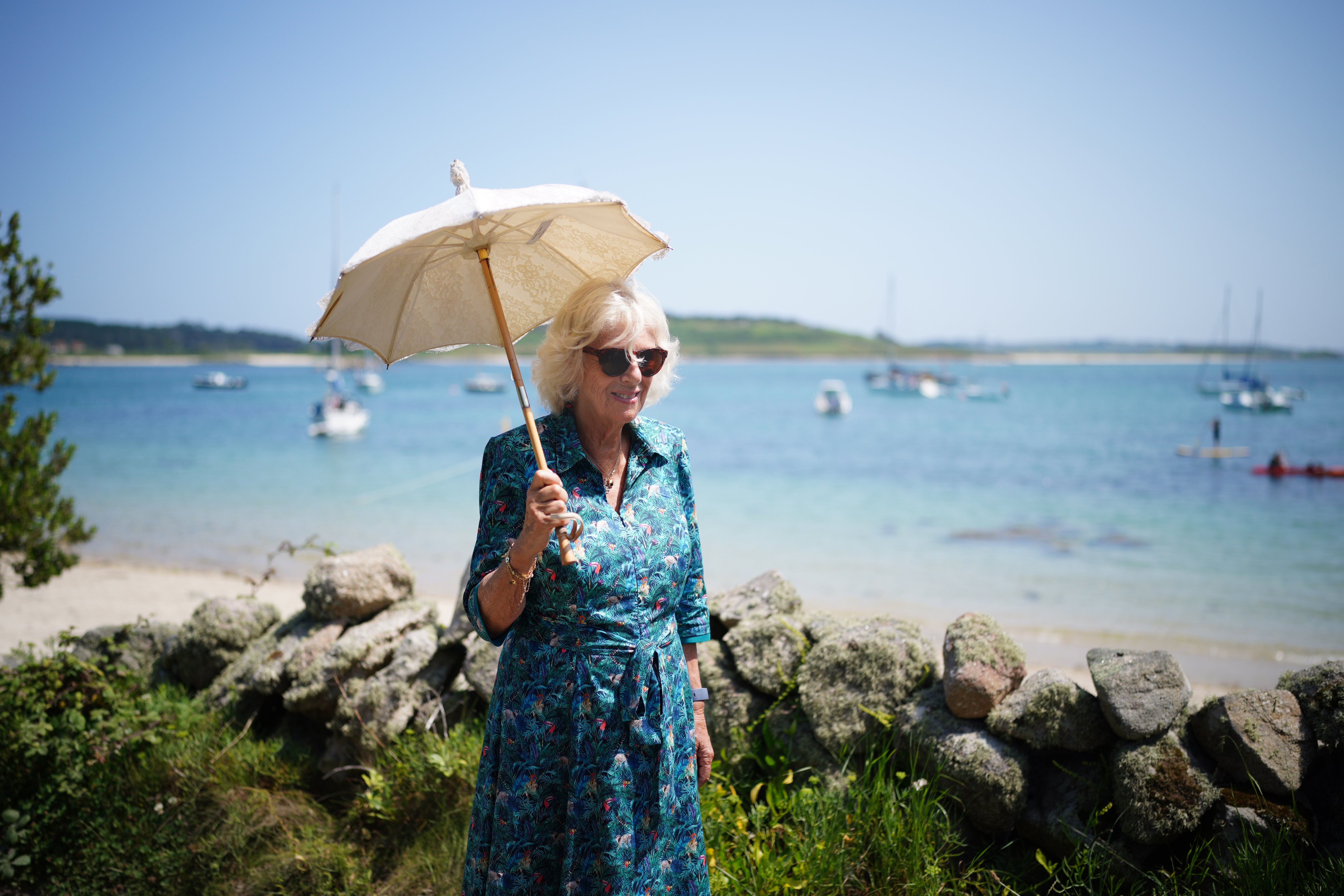 Duchess of Cornwall visits Bryher, Isles of Scilly (Ben Birchall/PA)