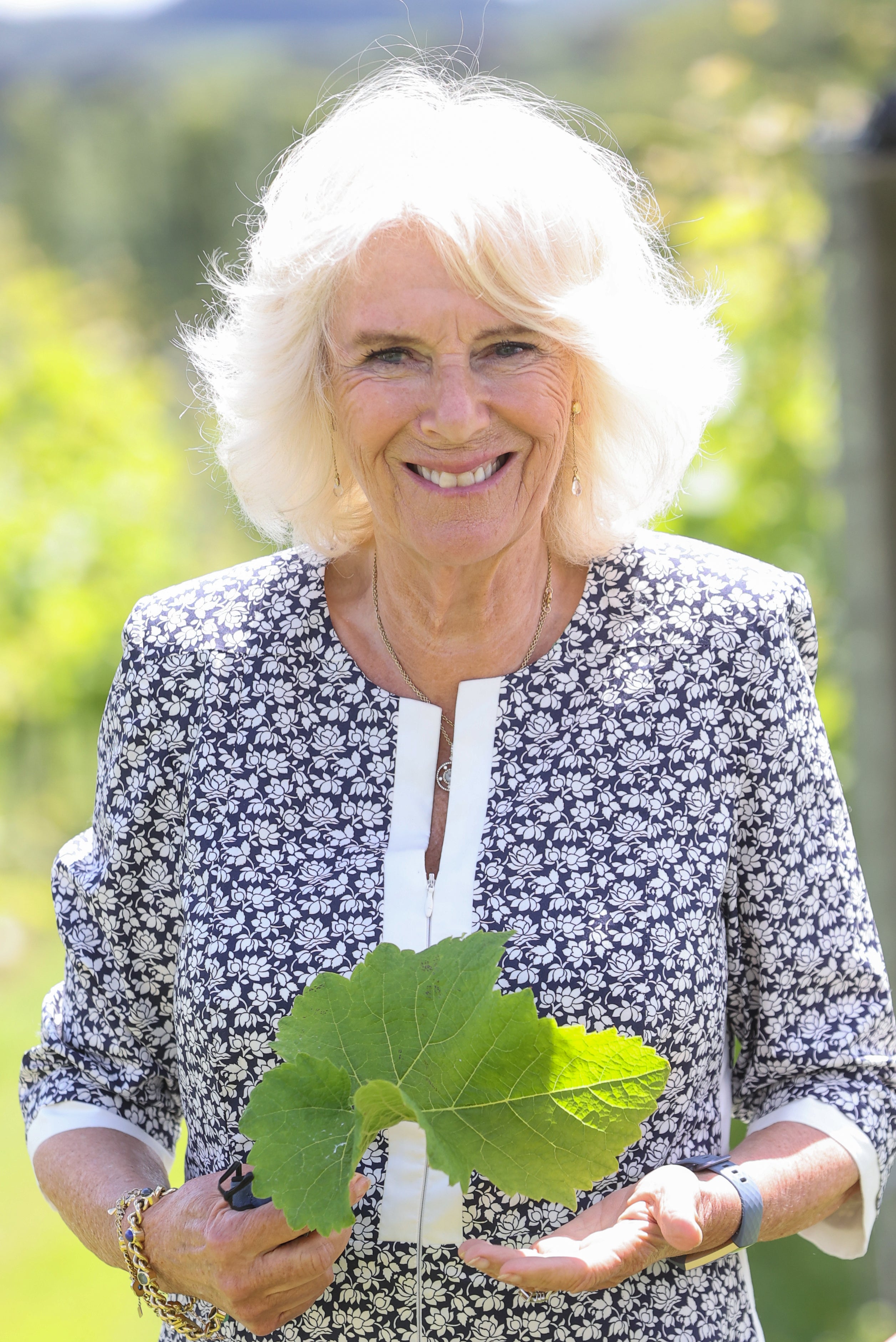 The Duchess of Cornwall, president of Wine GB, during a visit to Llanerch Vineyard in Pontyclun (Chris Jackson/PA)