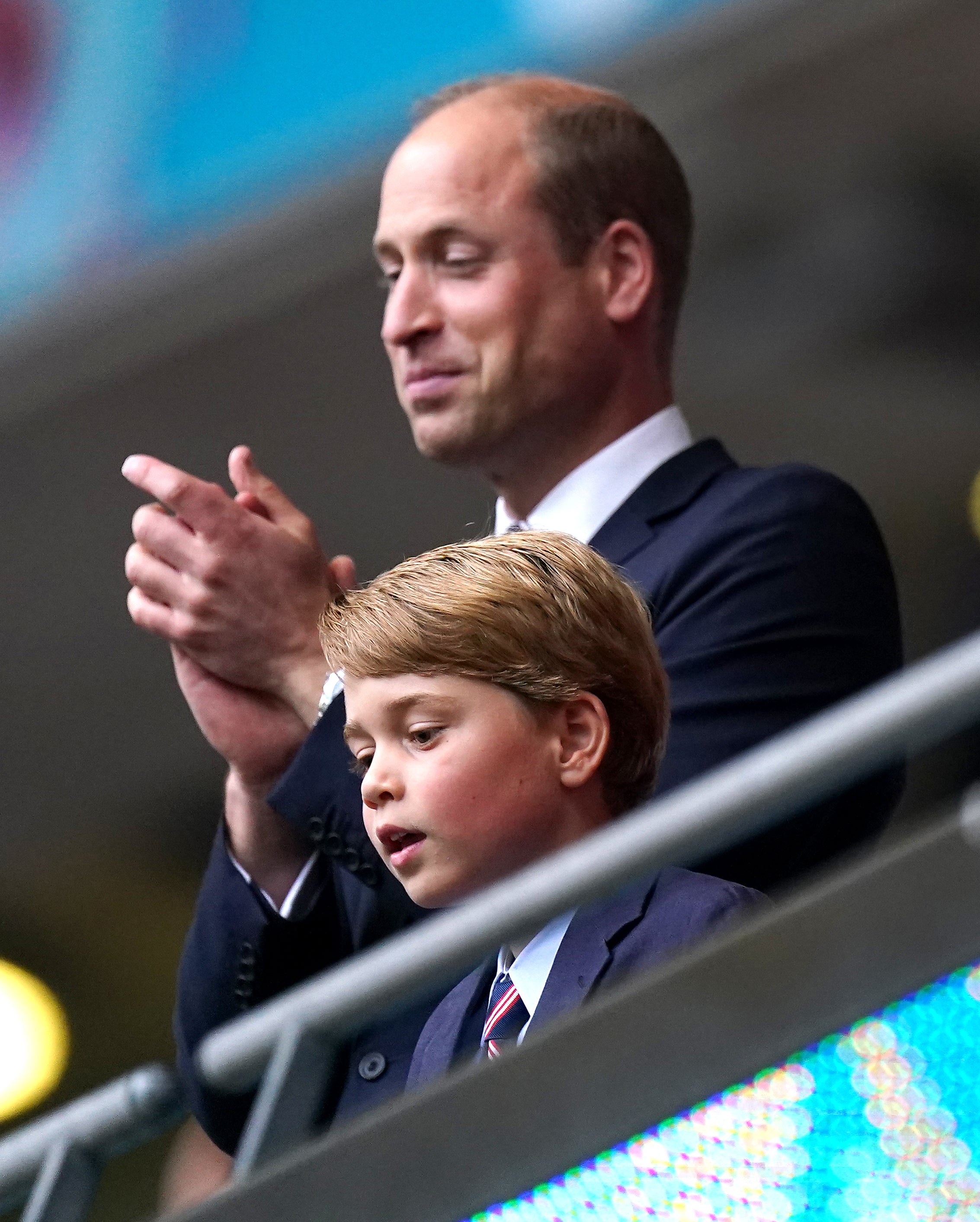 The Duke of Cambridge with Prince George at Wembley Stadium (Mike Egerton/PA)
