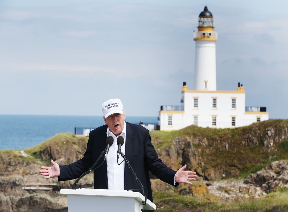 Donald Trump praised Brexit on a previous visit to his golf course in Turnberry (Jane Barlow/PA)