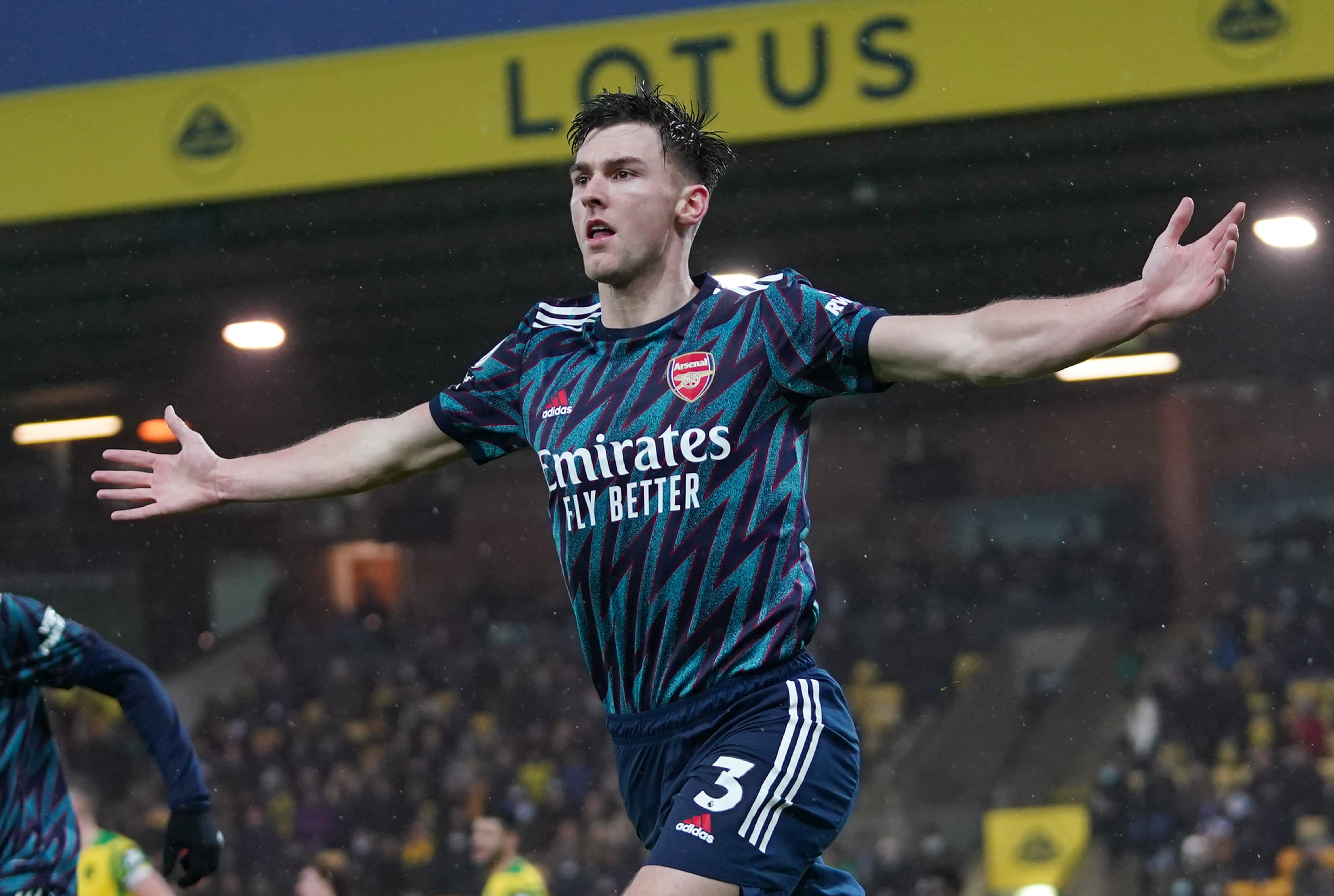 Kieran Tierney scored his fourth Arsenal goal in the comfortable win at Norwich (Joe Giddens/PA)